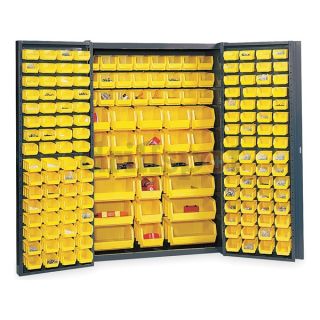 Edsal BC4801G Bin Storage Cabinet, H 72, W 48, 176 Bins