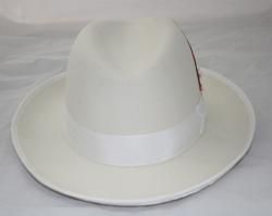 Ferrecci Mens White Wool Godfather Hat