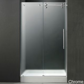 VIGO 48 inch Frameless Center Drain Shower Right Door 0.375 inch