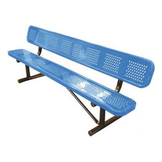 Approved Vendor 4HUU4 Bench, Perforated Metal, Blue, Length 96 In