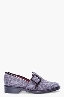 Opening Ceremony Charcoal Leopard Printed Loafer for women