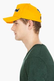 Dsquared2 Orange Tropical Gabardine Baseball Cap for men