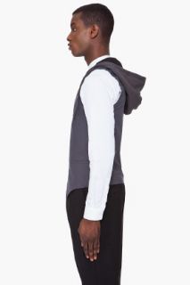 KRISVANASSCHE Grey Hooded Waist Coat for men