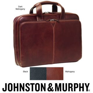 Johnston & Murphy Leather Slimline Laptop Briefcase