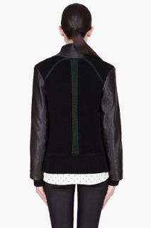 Marc By Marc Jacobs Black Leather trimmed Knit Nuveen Jacket for women