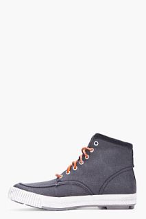 Diesel Charcoal Textile Dack Boots for men