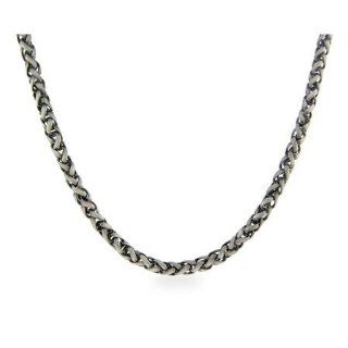 Italian Wheat Chain Mens Sterling Silver Necklace Eves