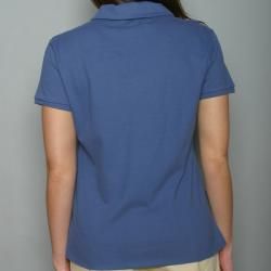 Golftini Womens Blue Zipper Neck Golf Shirt