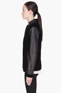 Marc By Marc Jacobs Black Leather trimmed Knit Nuveen Jacket for women