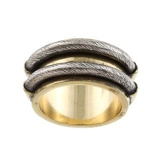 Silvermoon Brass and Sterling Silver Double Rope Design Ring