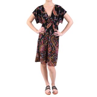 Journee Collection Womens Short sleeve Knee Length Kimono Dress