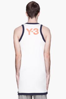 Y 3 Off white And Navy Long Zippered Tank Top for men