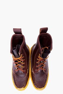 Yuketen Brown Wingtip Huntings Boots for men