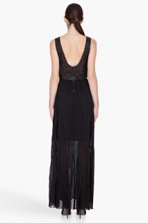 Alice + Olivia Black Leather Top Maxi Dress for women