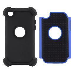 Black/ Blue Hybrid Armor Case for Apple iPod touch 4th Generation