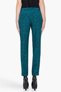 Theory Green Silk Latani Trousers for women