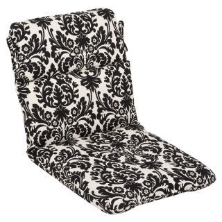 Pillow Perfect Outdoor Black/ Beige Damask Round Chair Cushion