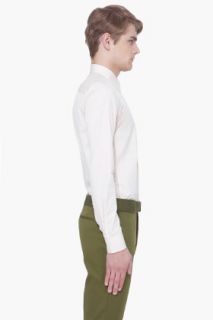 Givenchy Cream Perforated Panel Shirt for men
