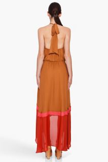 Haute Hippie Brown Silk Halter Dress for women