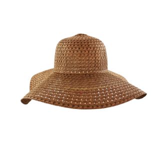Faddism Womens Brown Straw Sun Hat