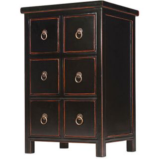 Black 6 drawer Wood Dresser/ Storage Cabinet