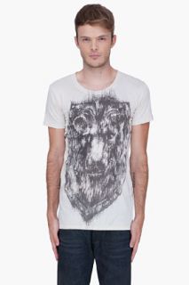 Balmain Cream Lion Impression T shirt for men