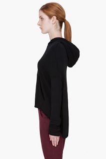 Y 3 Black Raw Cropped Hoodie for women