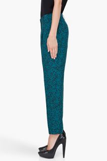 Theory Green Silk Latani Trousers for women