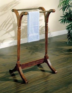 Towel Or Quilt Rack With Antique Brass Bar