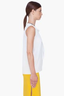 3.1 Phillip Lim White Silk Embroidered Collar Blouse for women
