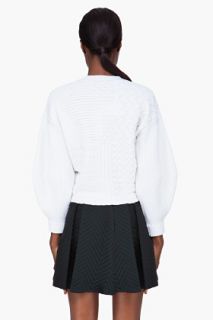 Kenzo Cropped White Wool Knit Top for women
