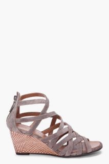 Barbara Bui Strappy Python Wedge Sandals for women