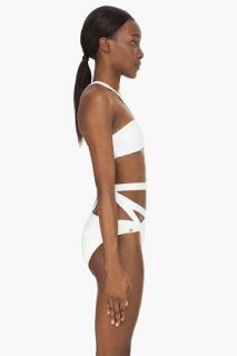 Herve Leger Cream Cut out One Piece for women