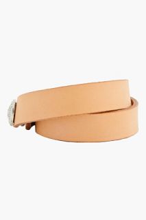 Balmain Beige Buffed Leather Bracelet for men