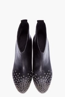 See by Chloé Black Leather Silver detailed Ankle Boots for women