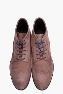 Paul Smith  Brown Suede Columbia Brogue Boots for men