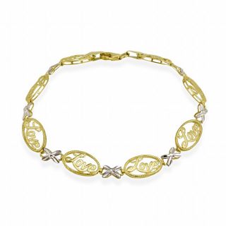 Two tone Gold X and O Love Link Bracelet Today $154.99
