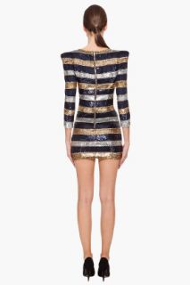 Balmain Silk Stripe Sequin Dress for women