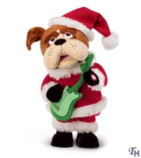 Animated Santa Singing Bulldog Plush   13 Toys & Games