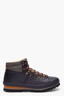 Diesel Black Leather Quebec Boots for men