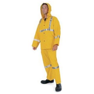 MCR Safety 2403RL .35mm Lrg Ylw Luminator 3pc PVC/Poly Suit w