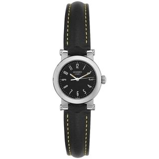 Vizio by Movado Womens Black Leather Watch