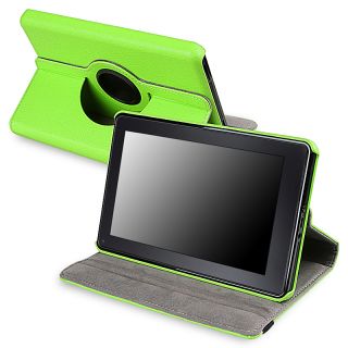 Green 360 degree Swivel Leather Case Version 2 for  Kindle Fire