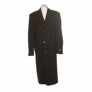 Ralph Lauren Chaps Mens Cashmere/Wool Trench Coat Black