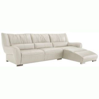 Giovanni White Italian Leather Sectional Sofa