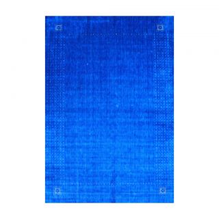 Indo Hand loomed Blue/ Ivory Gabbeh Wool Rug (10 x 14)