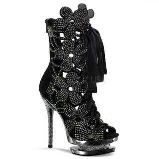 Cut Out Rhinestone Boots Womens High Heel Designer Black Boots Shoes