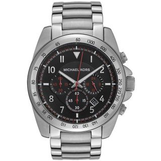 Michael Kors Mens Stainless Steel Black Dial Chronograph Watch