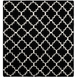 Moroccan Dhurrie Black/ Ivory Wool Rug (8 Square) Today $307.29 Sale
