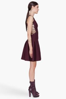 Versus Burgundy Lace Up A line Dress for women